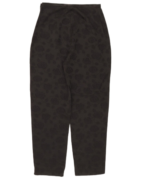 Wallis Pantaloni casual conici pentru femei UK 12 Medium W30 L28 Black Floral