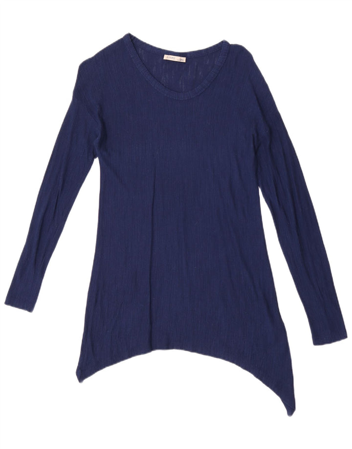 Top cu tunică asimetrică pentru femei Zara UK 10 Small Blue Viscose