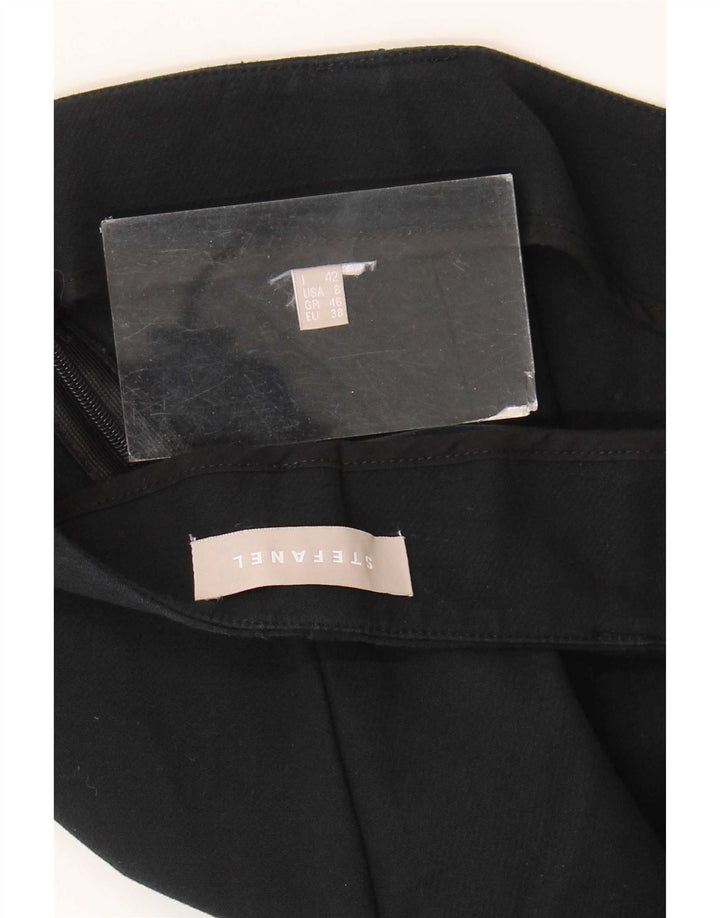 Stefanel Pantaloni Casual Bootcut Femei IT 42 Medium W30 L30 Negru