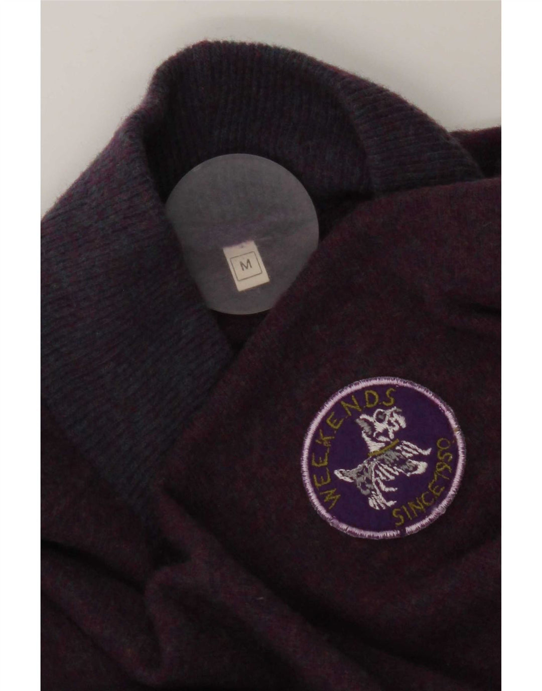 Pulover vintage pentru femei cu gât țestoasă supradimensionat, UK 14, violet mediu