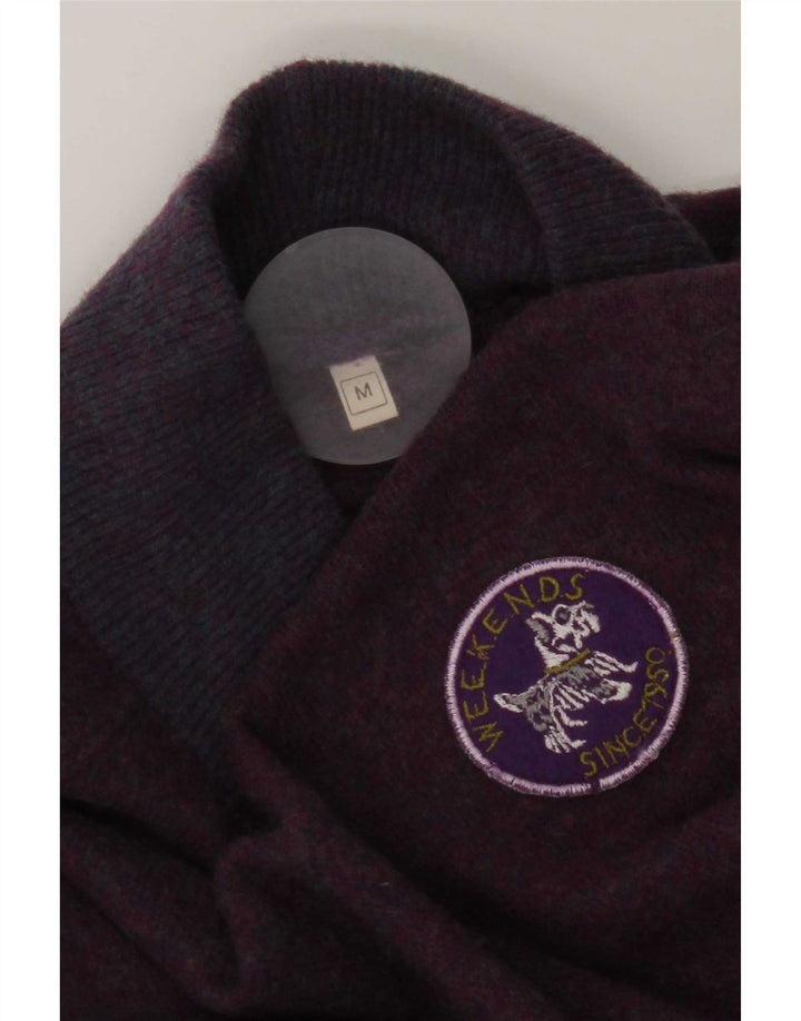 Pulover vintage pentru femei cu gât țestoasă supradimensionat, UK 14, violet mediu