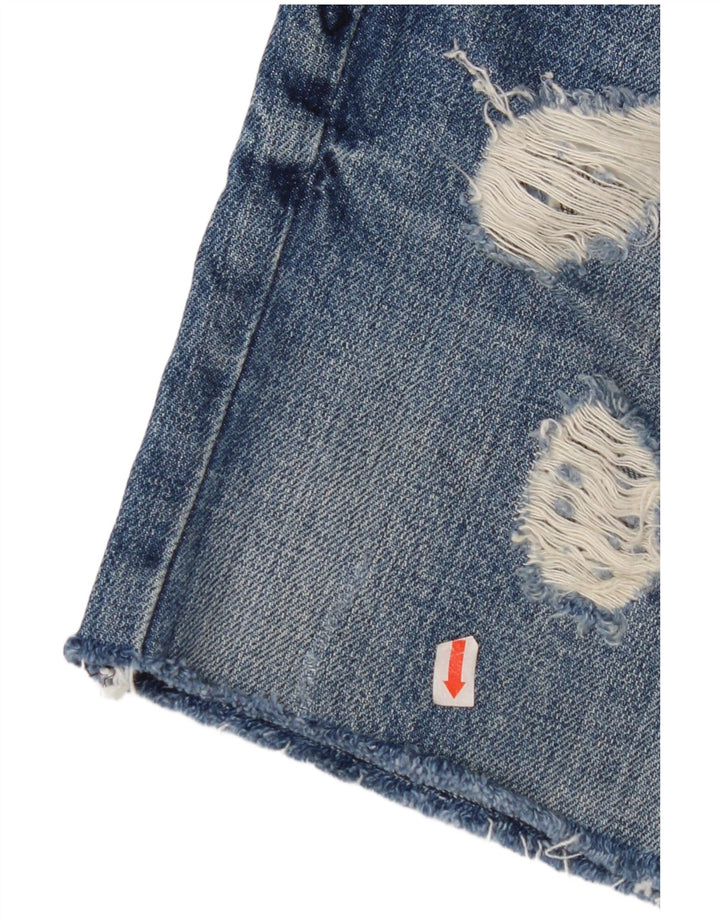 Pantaloni scurți din denim învechit pentru femei ZARA EU 32 2XS W22 Albastru
