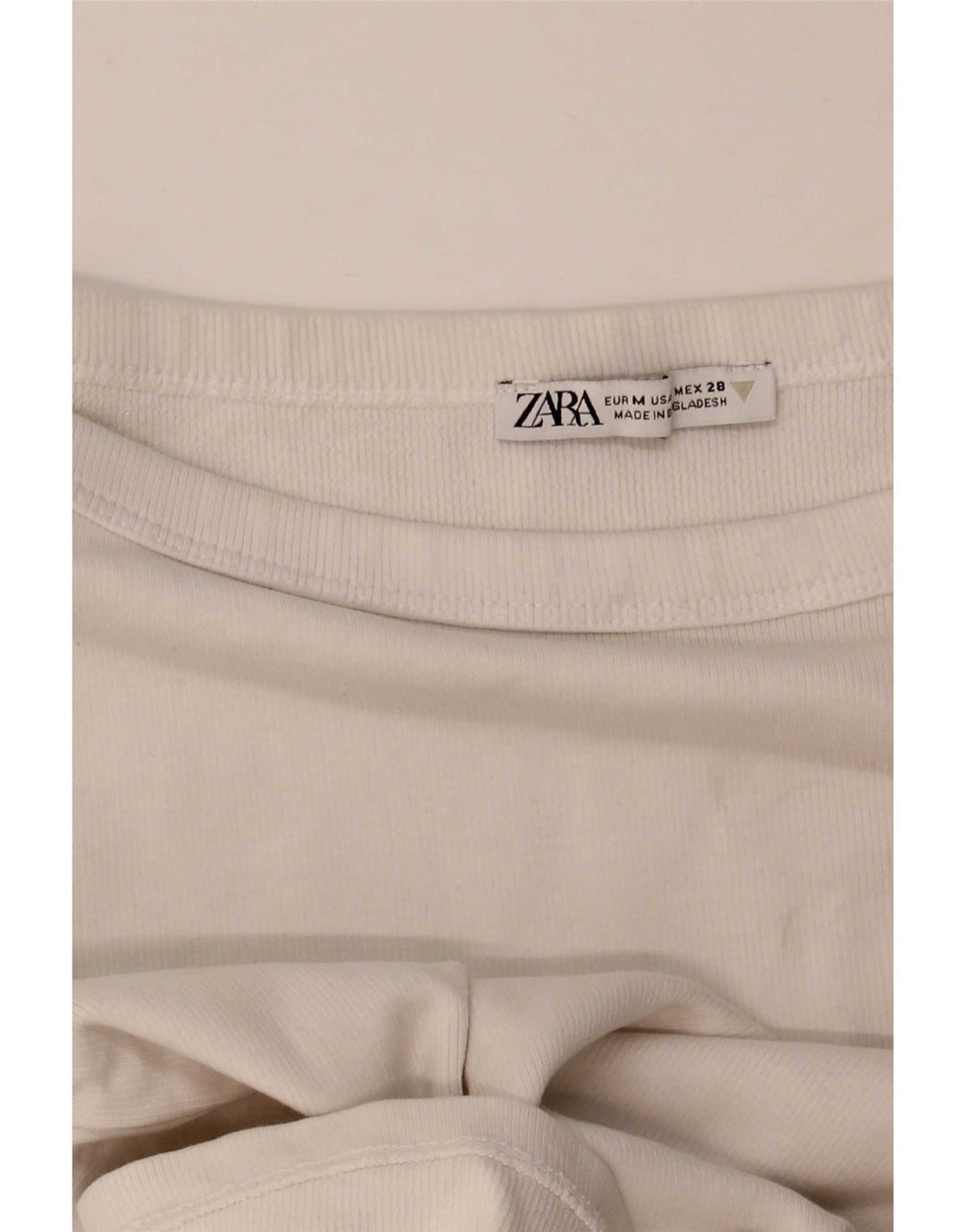 Tricou Crop pentru femei Zara UK 12 Medium White