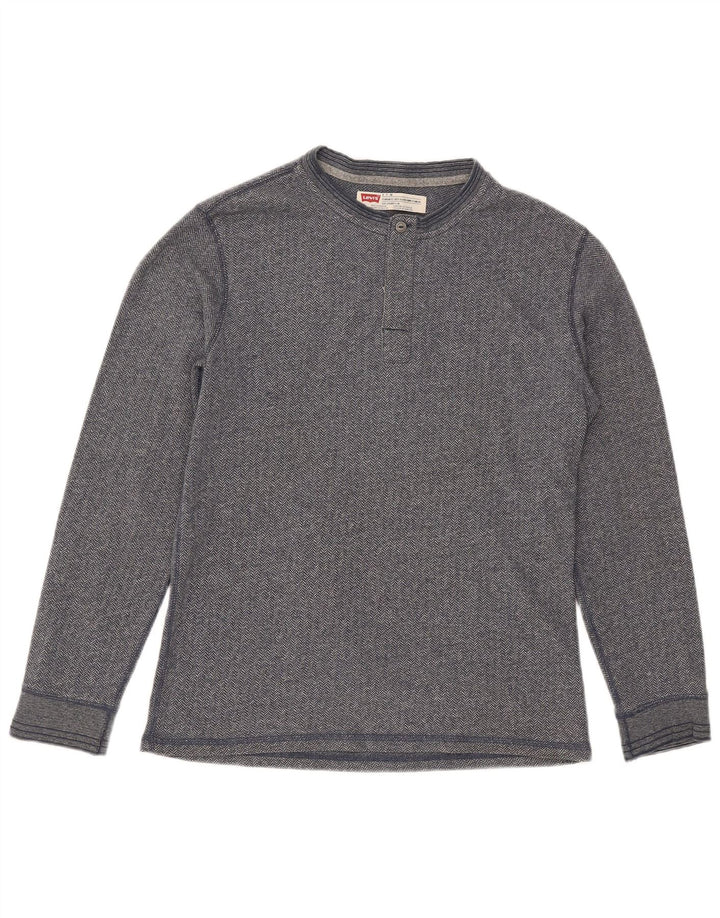 Tricou Levi's pentru bărbați, cu mânecă lungă, în formă standard, gri mic, din bumbac