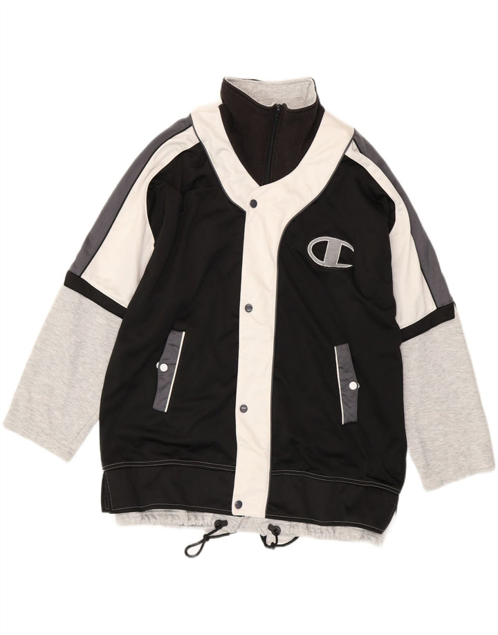 Jachetă de top pentru trening cu grafică Champion pentru bărbați, mare, negru, sport