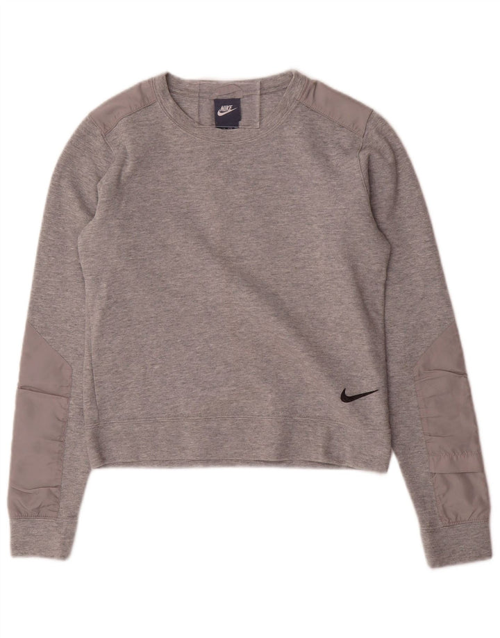 Pulover crop pentru femei NIKE UK 6 XS bumbac gri
