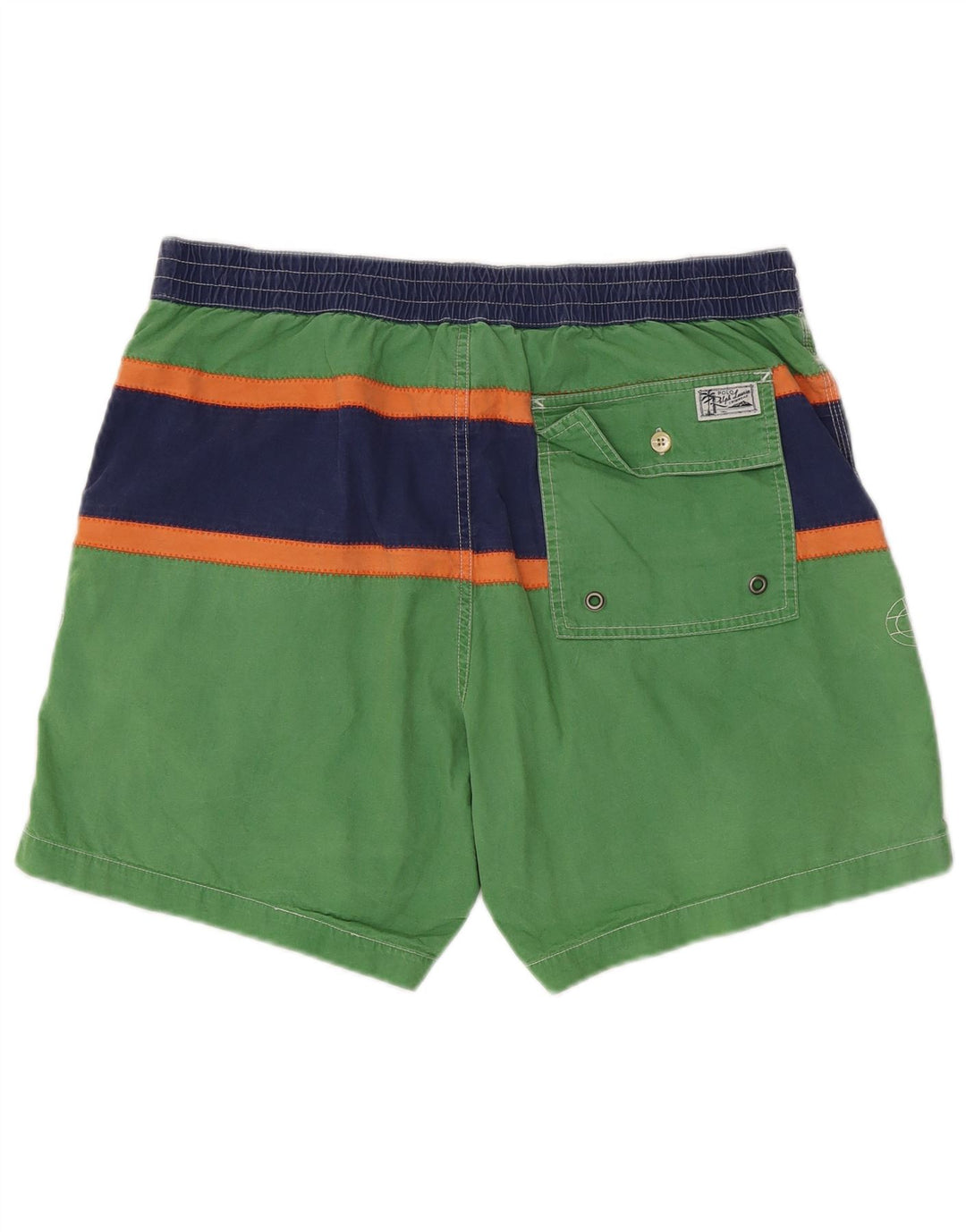 POLO RALPH LAUREN Pantaloni scurți de înot grafic pentru bărbați, bumbac cu dungi verzi mari