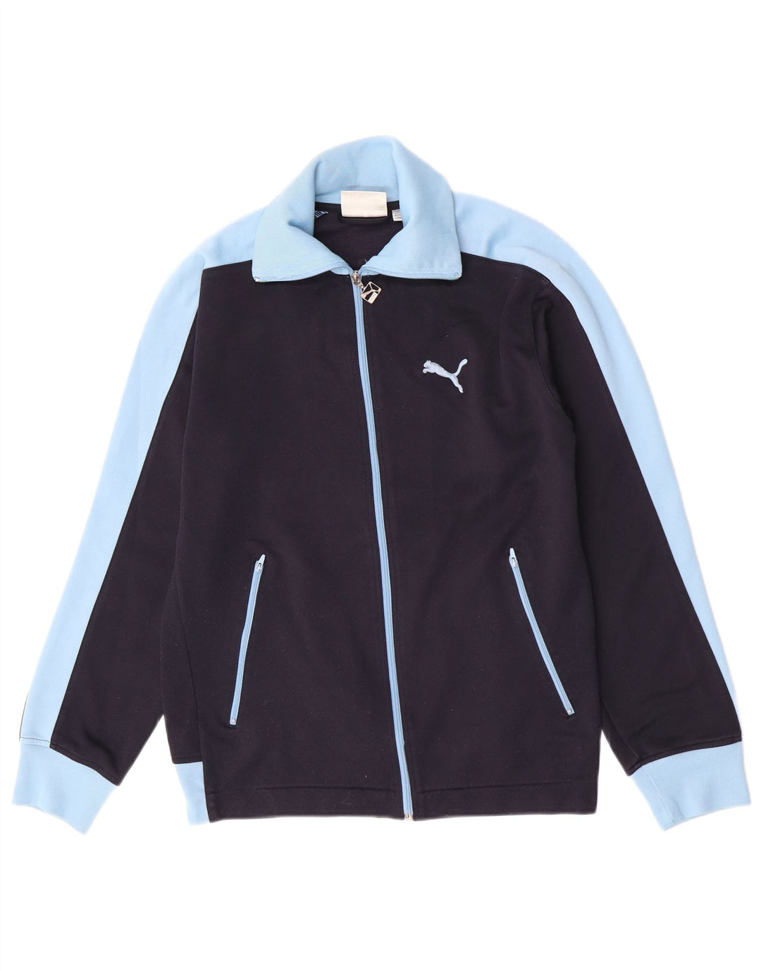 Jachetă de trening Puma pentru bărbați, poliester color bloc, albastru marin mediu