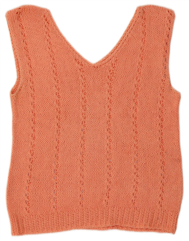 VINTAGE Femei Vest Tank Top UK 14 Medium Pink