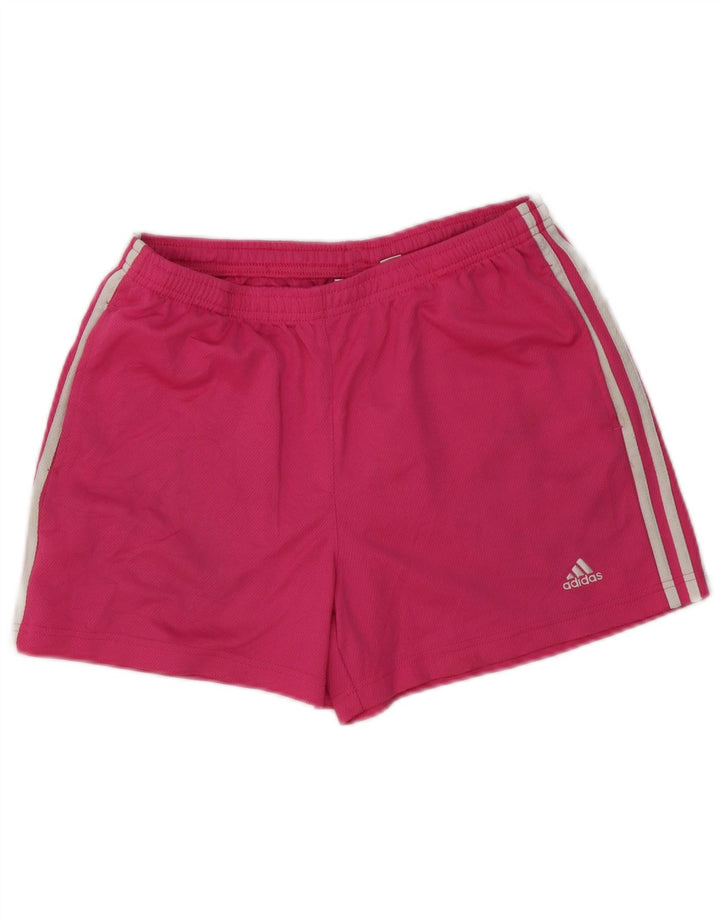 Pantaloni scurți sport ADIDAS pentru femei UK 14 Poliester roz mediu