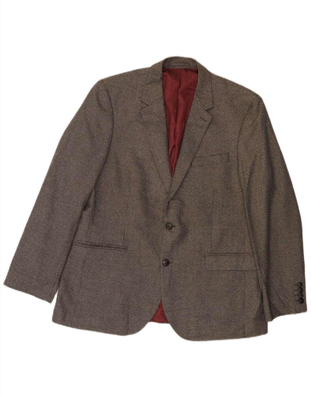 MARKS & SPENCER Sacou blazer pentru bărbați cu 2 nasturi UK 38 Medium Gri Houndstooth