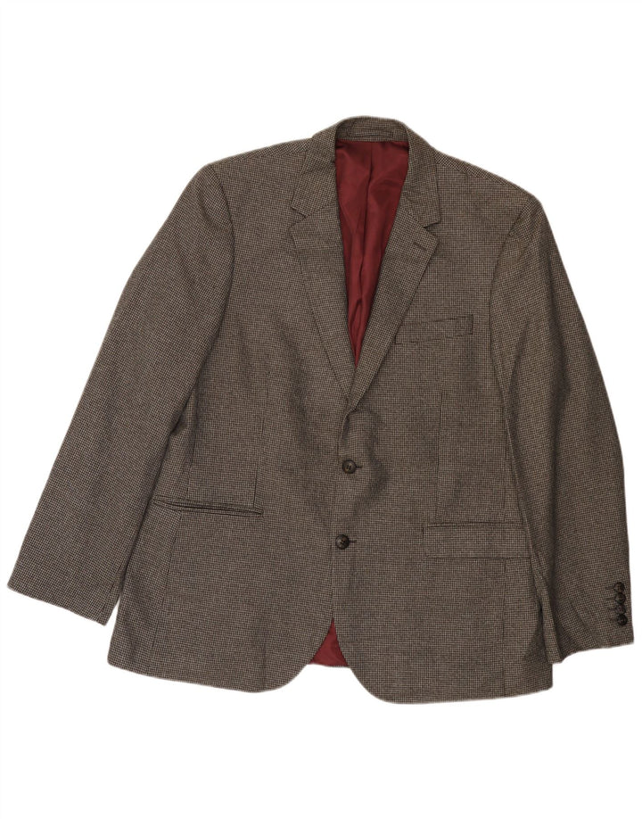 MARKS & SPENCER Sacou blazer pentru bărbați cu 2 nasturi UK 38 Medium Gri Houndstooth