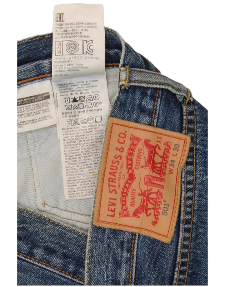 Blugi drepti pentru bărbați Levi's 501 W34 L26 Bumbac albastru