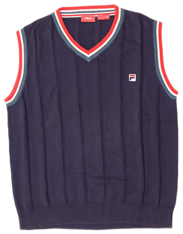 Vestă pentru bărbați Fila Tank Top mare, bleumarin, bumbac color bloc