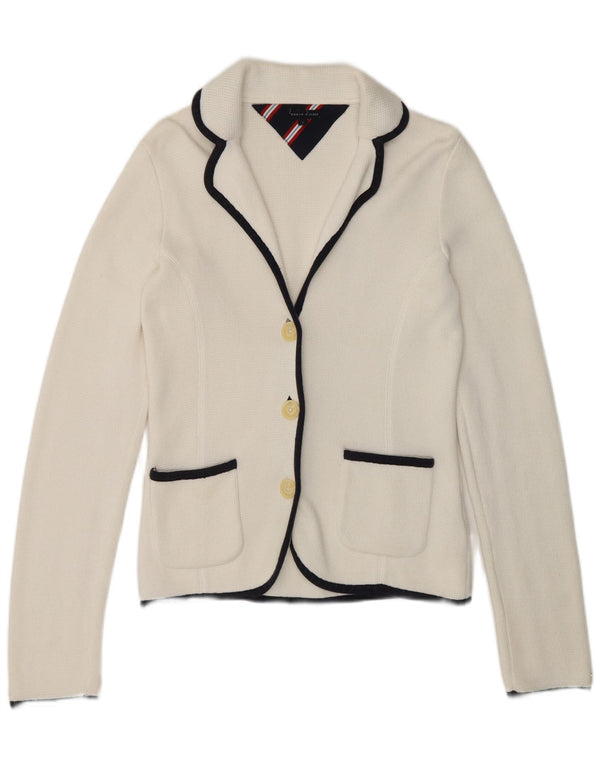 Sacou blazer pentru femei Tommy Hilfiger, cu 3 nasturi, UK 8, mic, alb