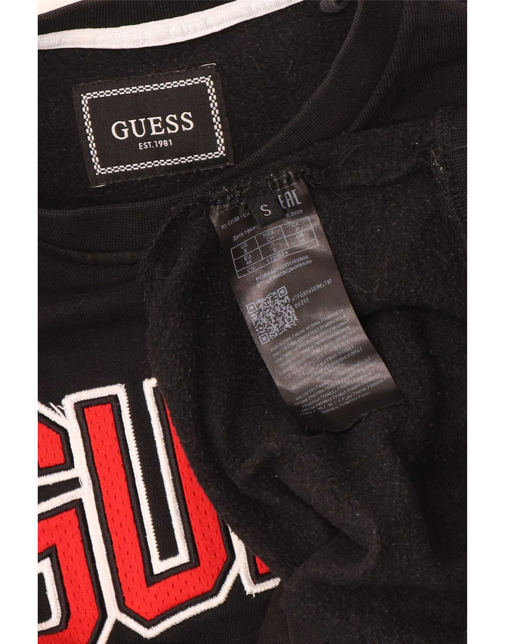 Guess Pulover grafic pentru bărbați UK 34 Bumbac negru mic