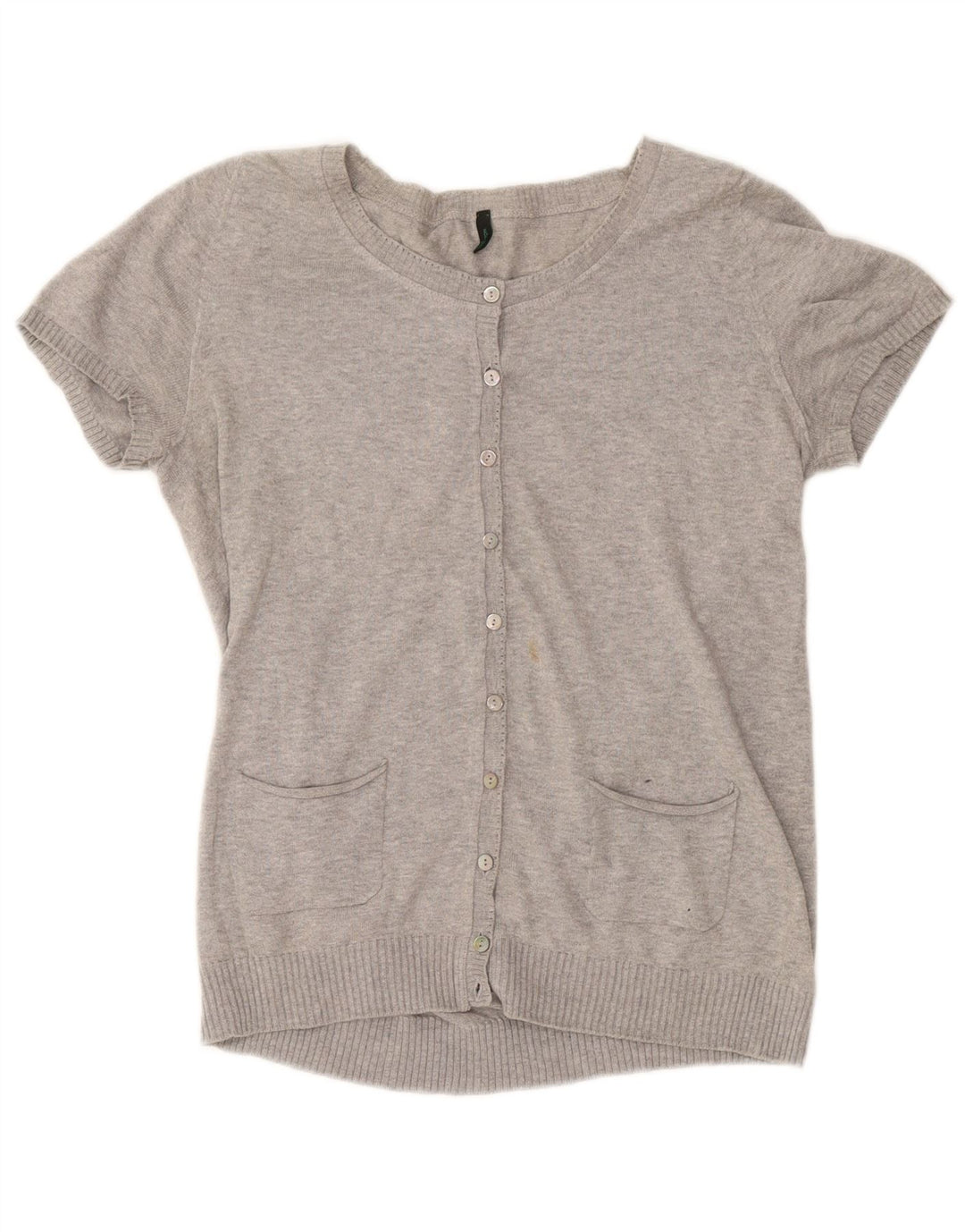 Pulover cardigan cu mânecă scurtă pentru femei BENETTON UK 12 Medium Gri Pete