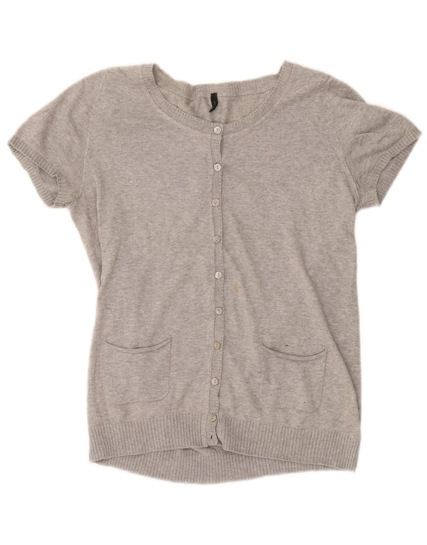 Pulover cardigan cu mânecă scurtă pentru femei BENETTON UK 12 Medium Gri Pete