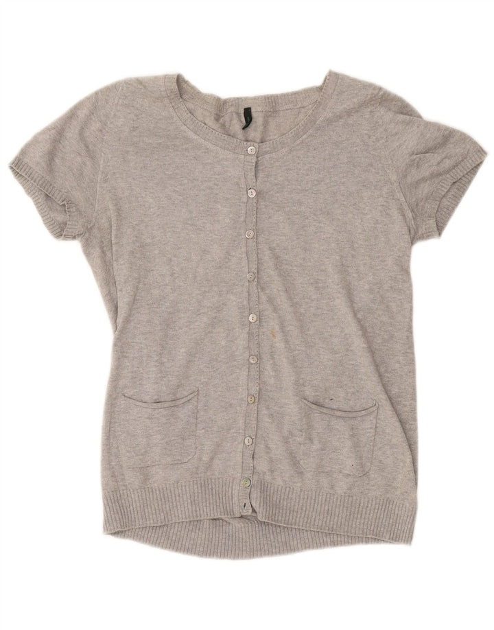 Pulover cardigan cu mânecă scurtă pentru femei BENETTON UK 12 Medium Gri Pete