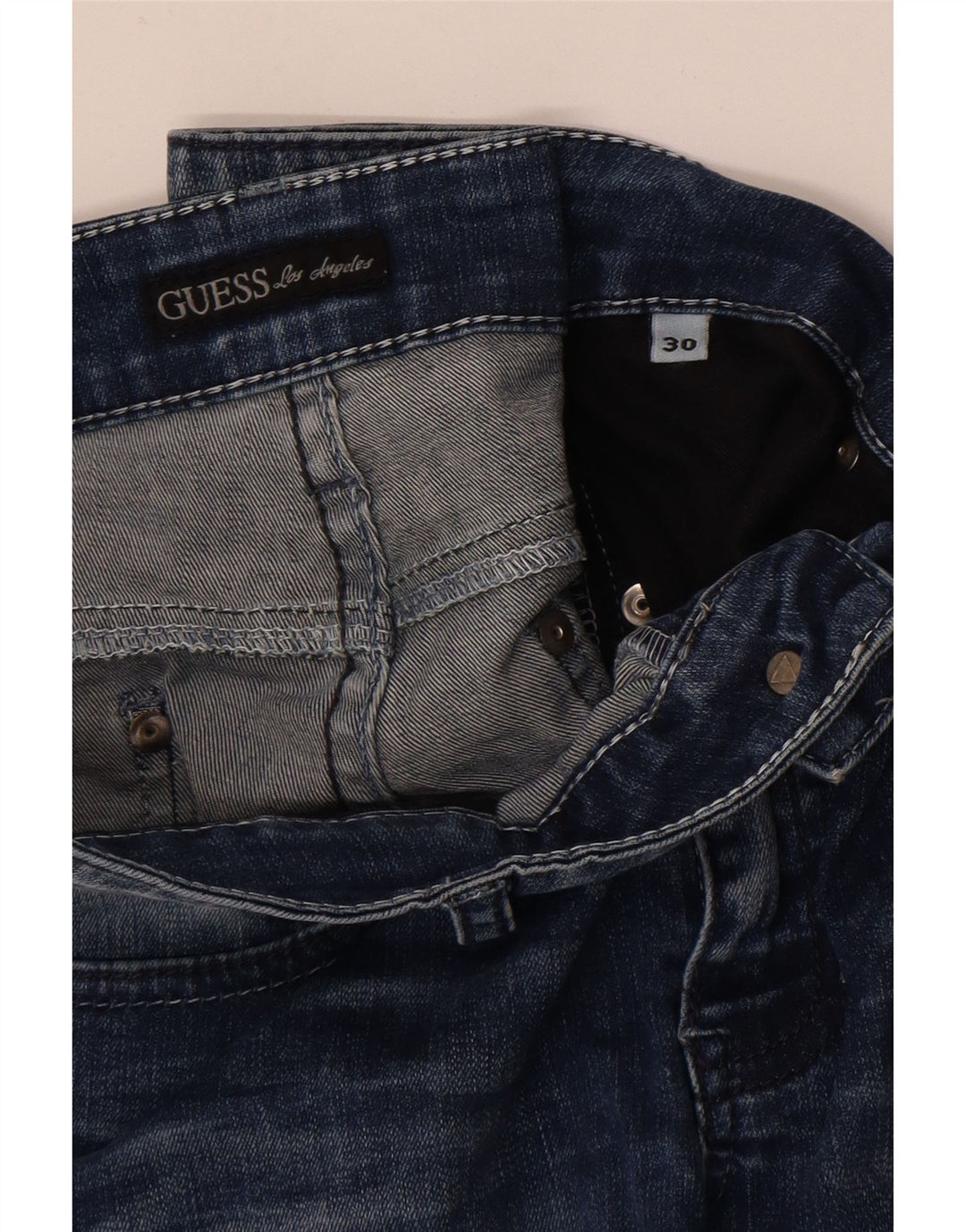 Blugi drepti pentru femei Guess Nicole W30 L30 bleumarin