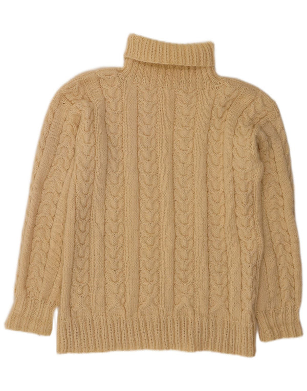 VINTAGE Pulover cu gât rulat pentru femei UK 14 Large Off White