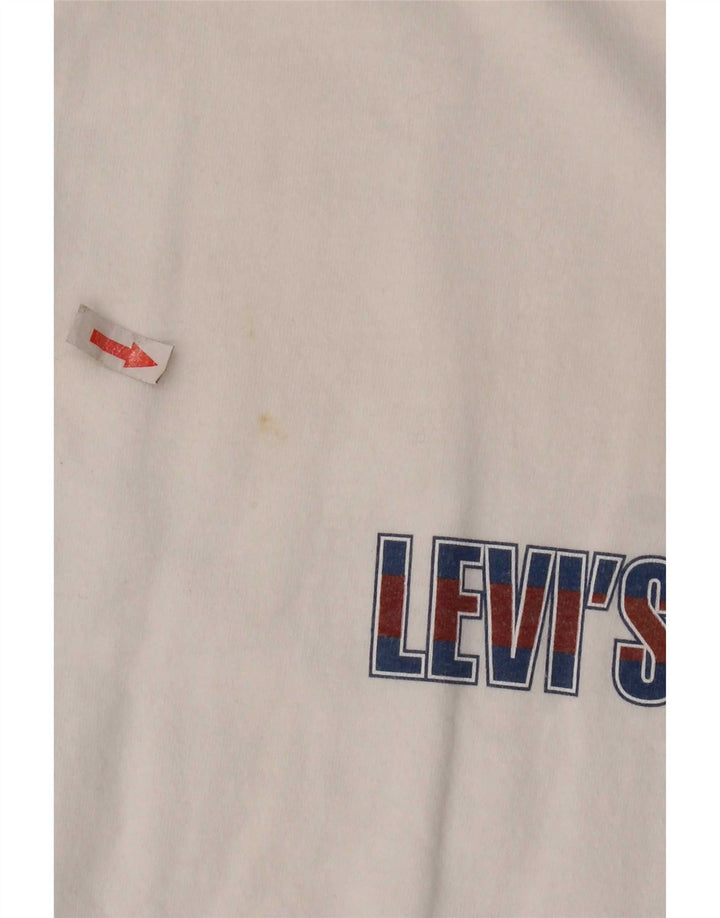 Tricou grafic Levi's pentru bărbați Top mare din bumbac alb