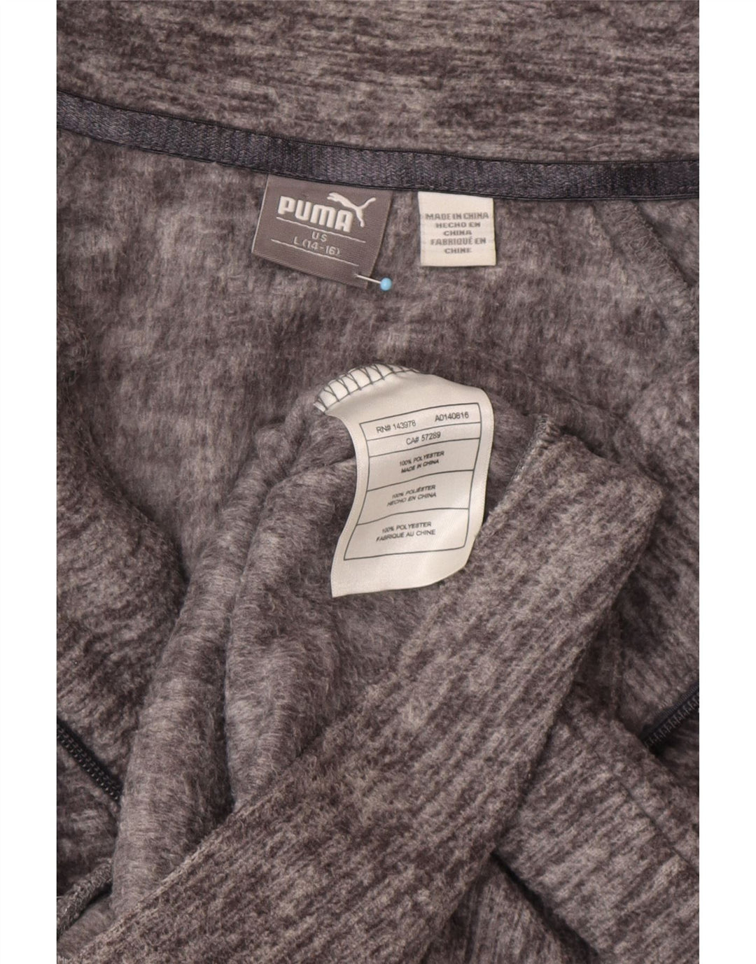 Jachetă fleece PUMA pentru băieți, 14-15 ani, mare, gri poliester cu pete
