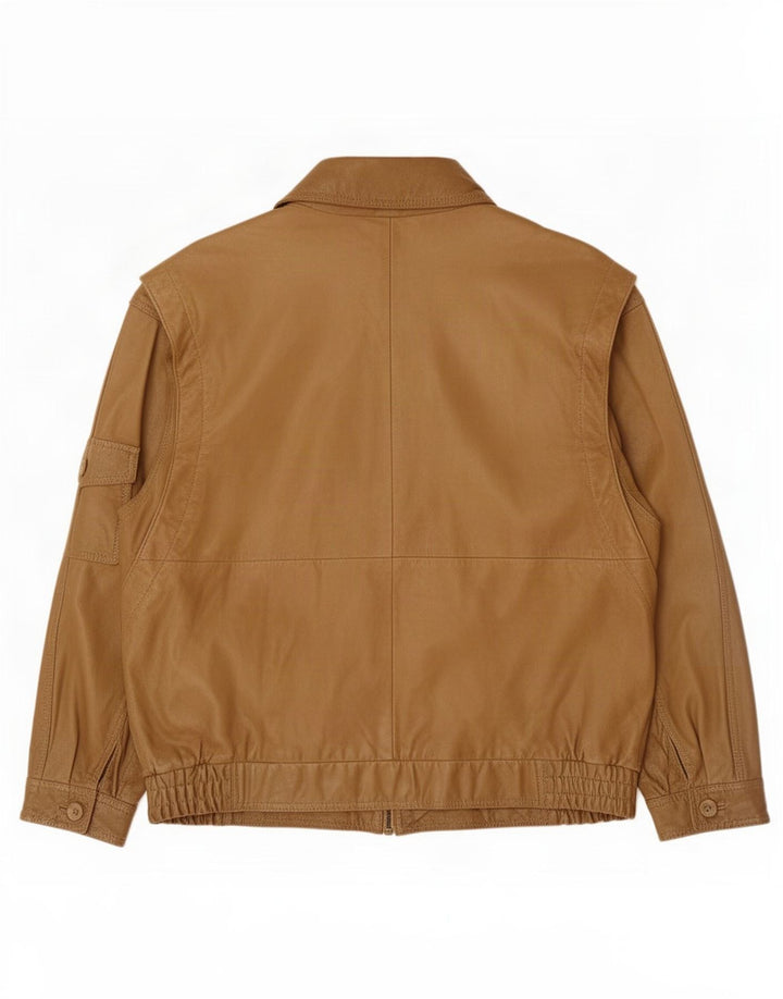Geacă de piele vintage pentru bărbați IT 54 2XL maro