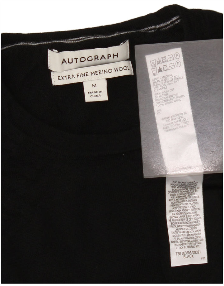 Pulover pentru bărbați Marks & Spencer Autograph Crew Deck, negru mediu