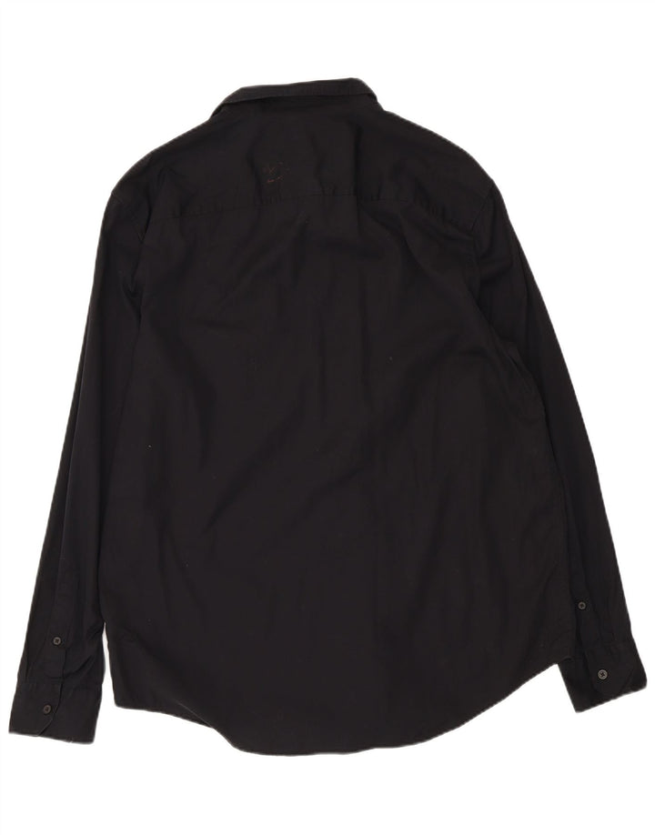 Cămașă pentru bărbați CALVIN KLEIN, bumbac mediu negru