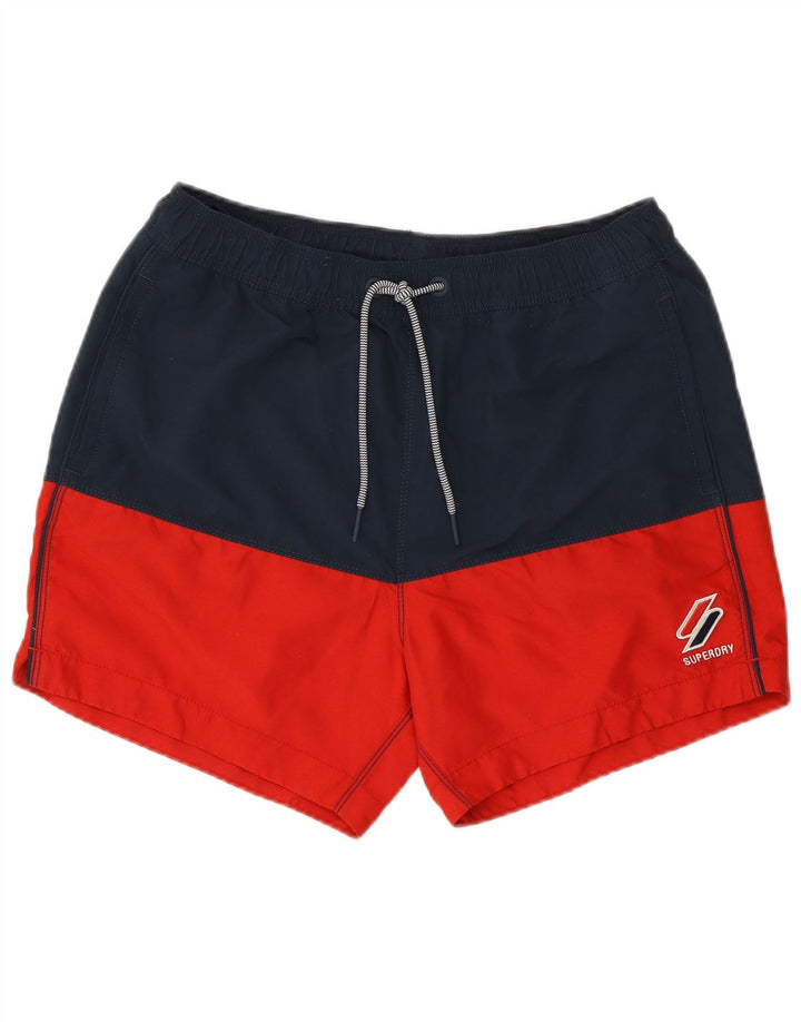 Pantaloni scurți de înot Superdry pentru bărbați, medii, bleumarin, poliester color bloc