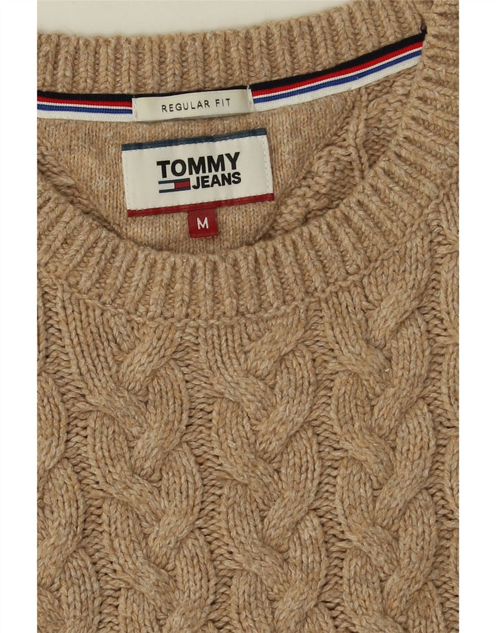 Pulover Tommy Hilfiger pentru bărbați, cu croială regulată, cu decolteu, mediu, bej