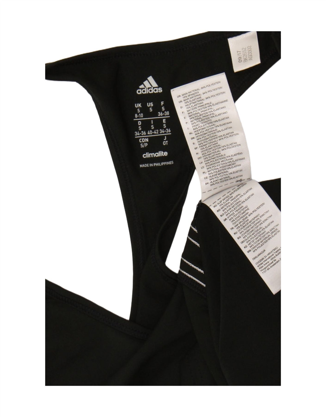 Vest Top Climalite pentru femei Adidas UK 8/10 Poliester negru mic