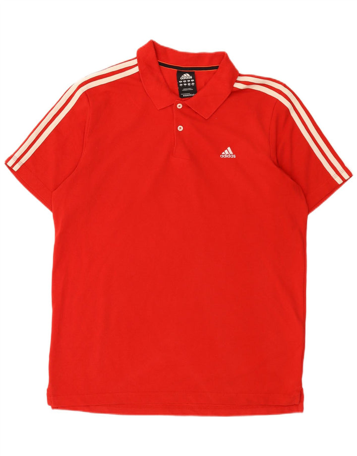 Tricou polo Adidas Climalite pentru bărbați, bumbac roșu mare