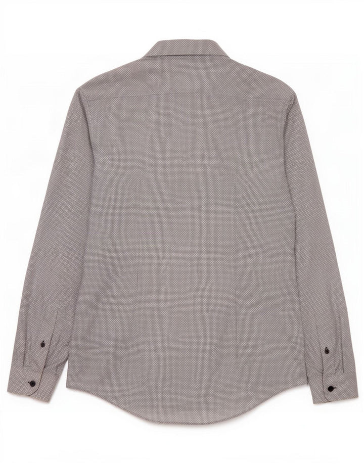 Cămașă pentru bărbați Zara Slim Fit, bumbac geometric, gri mediu