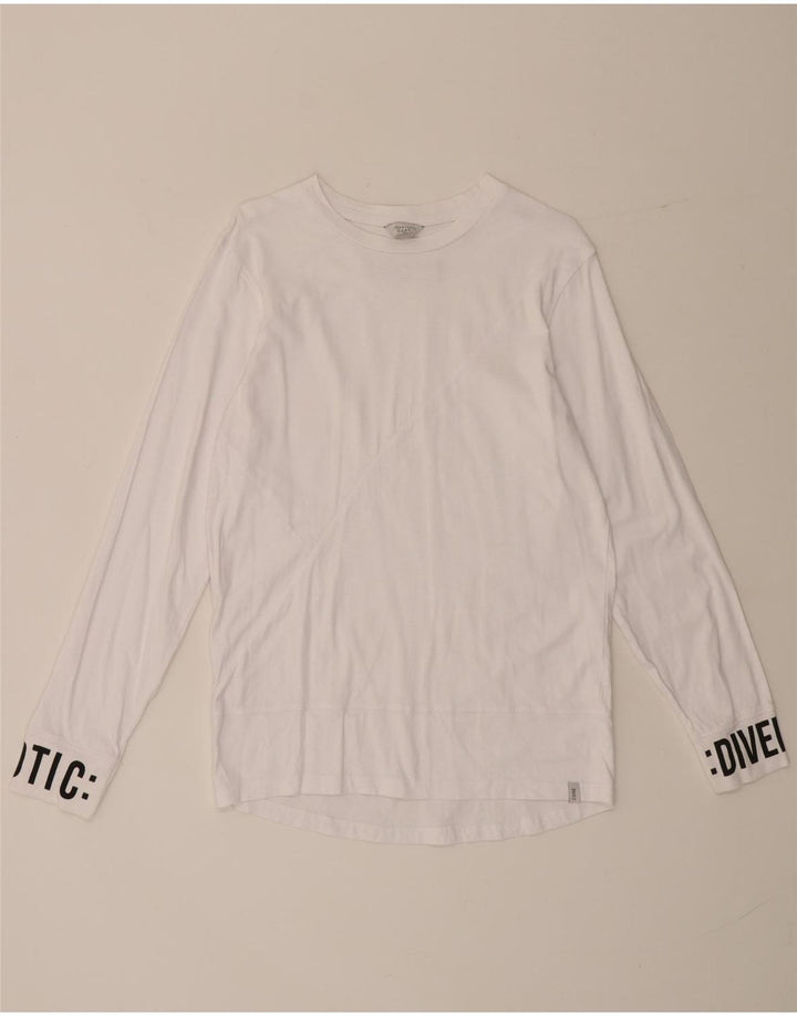 Jack & Jones Tricou cu mânecă lungă pentru bărbați, alb mic