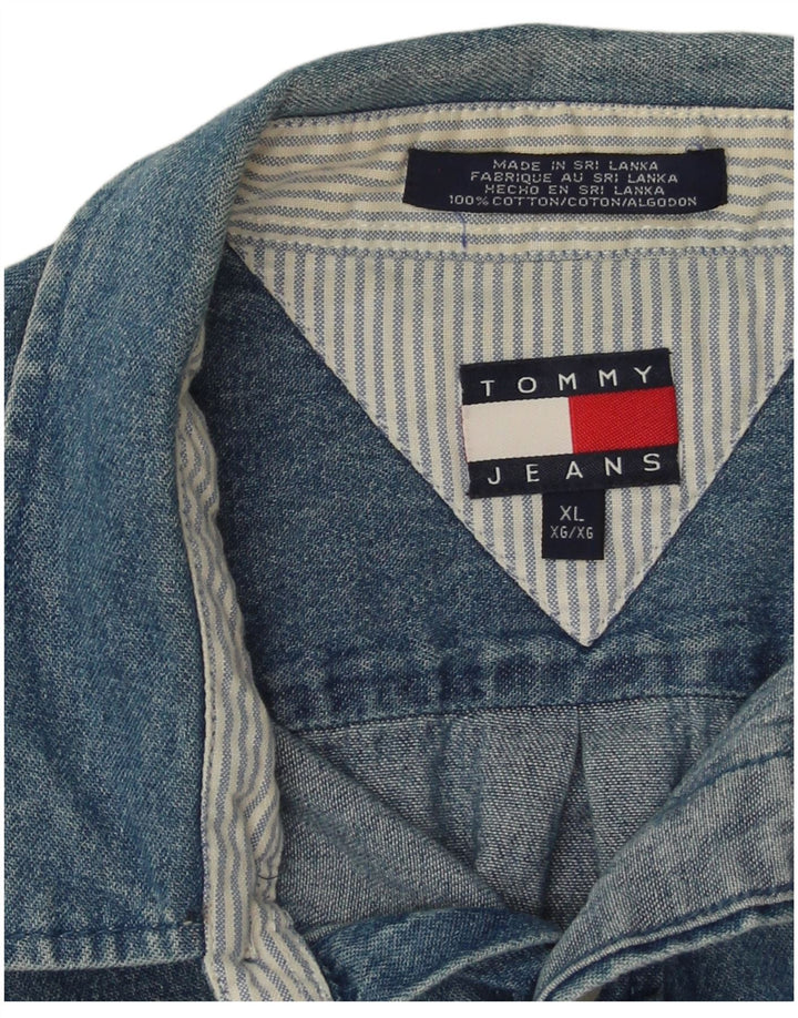 Cămașă de denim pentru bărbați Tommy Hilfiger, bumbac albastru XL