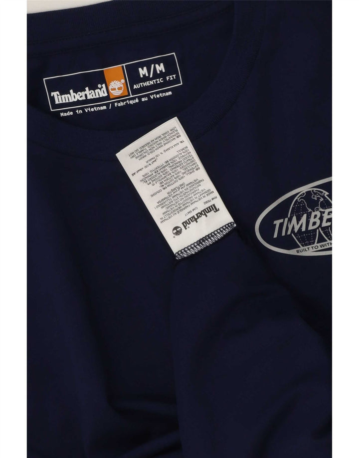 Tricou grafic Timberland pentru bărbați Top mediu din bumbac bleumarin