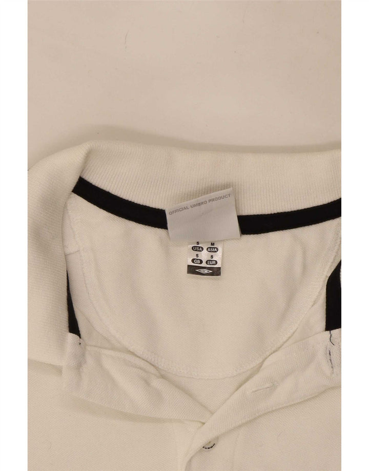Tricou polo grafic Umbro pentru bărbați, mic, alb