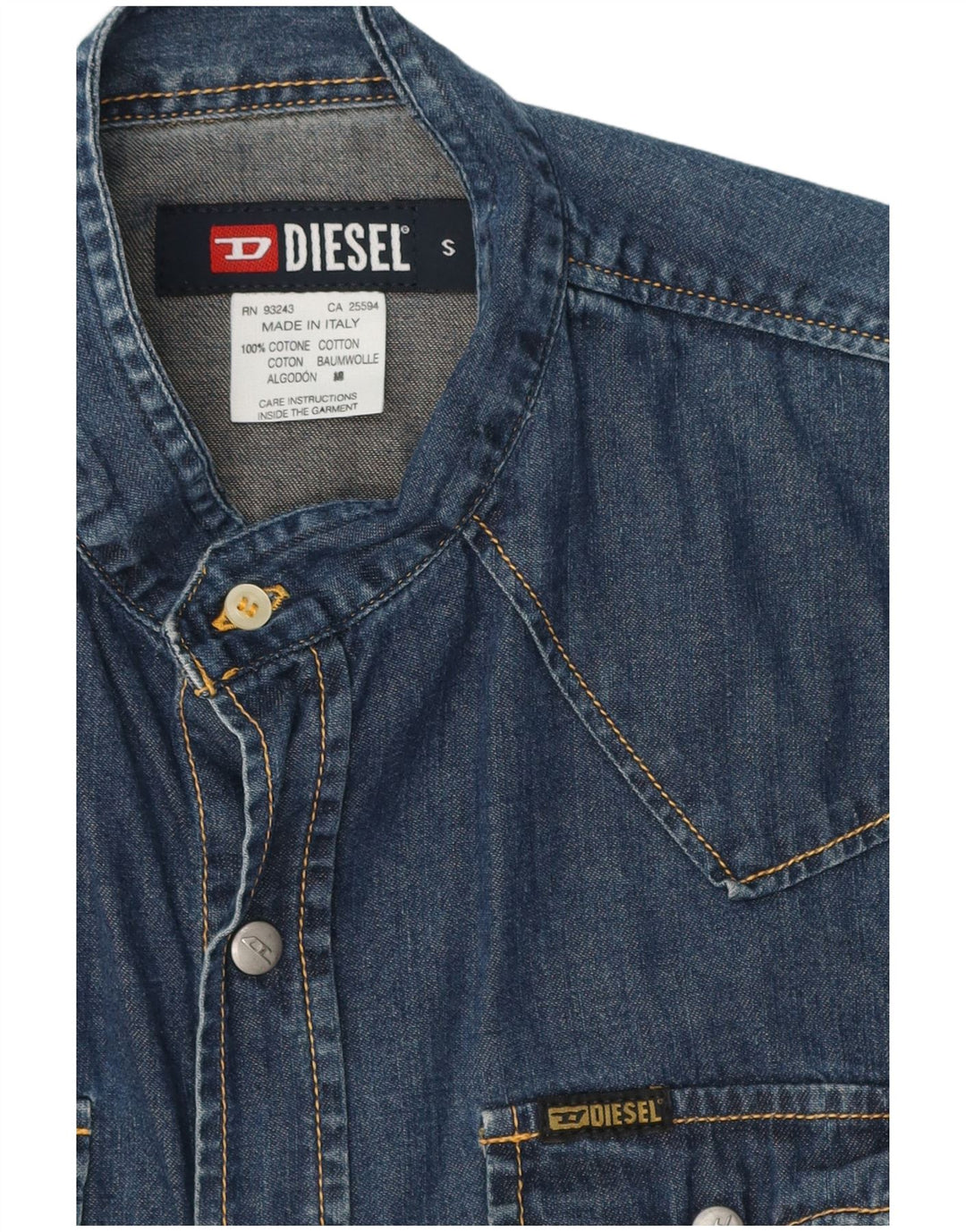 Cămașă din blugi pentru femei Diesel, bumbac albastru mic