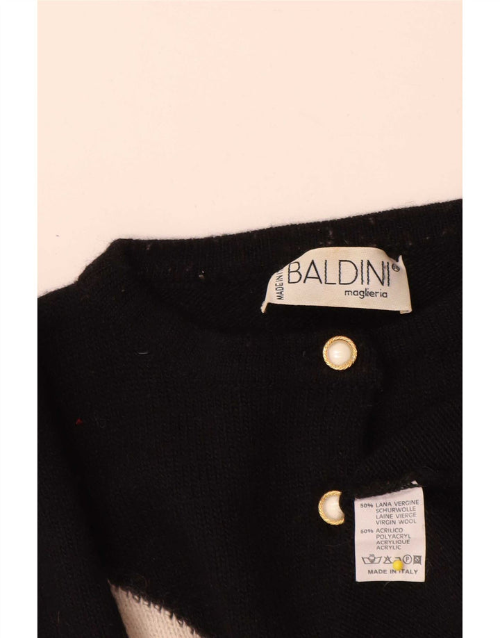 Pulover Baldini pentru femei cu gât cu nasturi, UK 16, mare, negru Argyle/Diamond