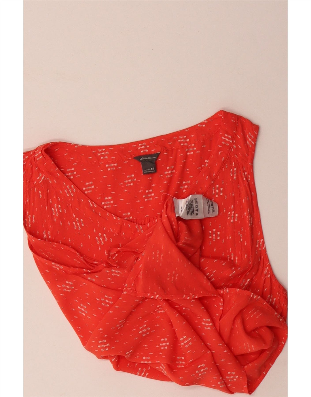 Bluză pentru femei Eddie Bauer Top UK 14 Medium Orange Geometric Rayon