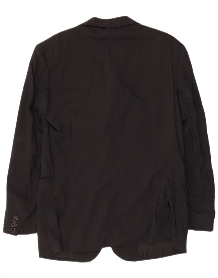 BIKKEMBERGS Jachetă pentru bărbați cu 2 nasturi IT 50, mare, neagră, viscoză