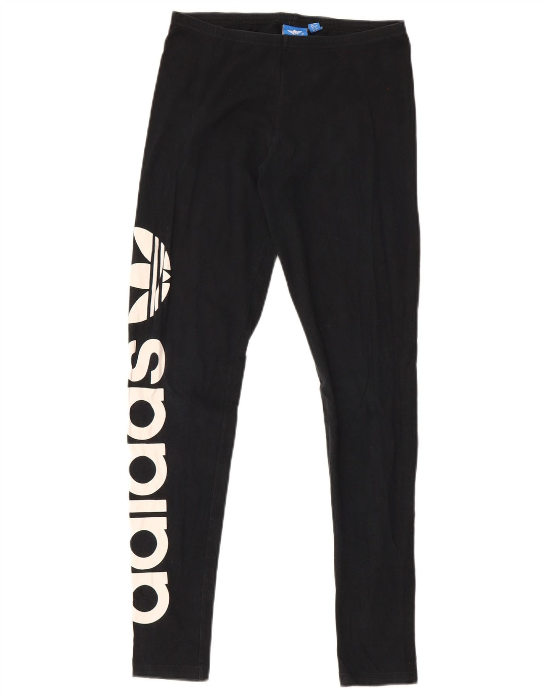 Leggings grafic Adidas pentru femei UK 12, bumbac mediu negru