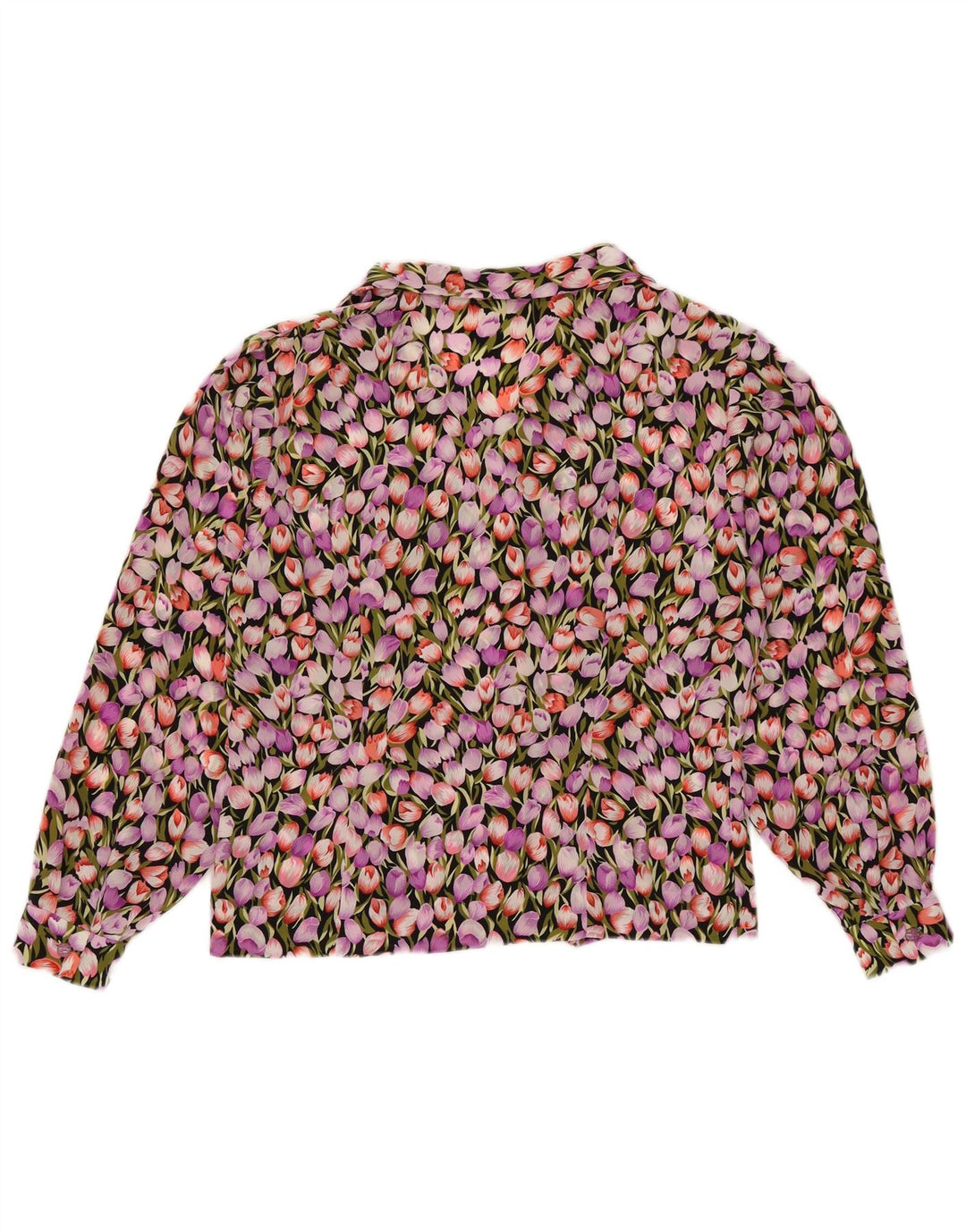 Bluză cămașă vintage pentru femei UK 12 Medium Multicolor Floral