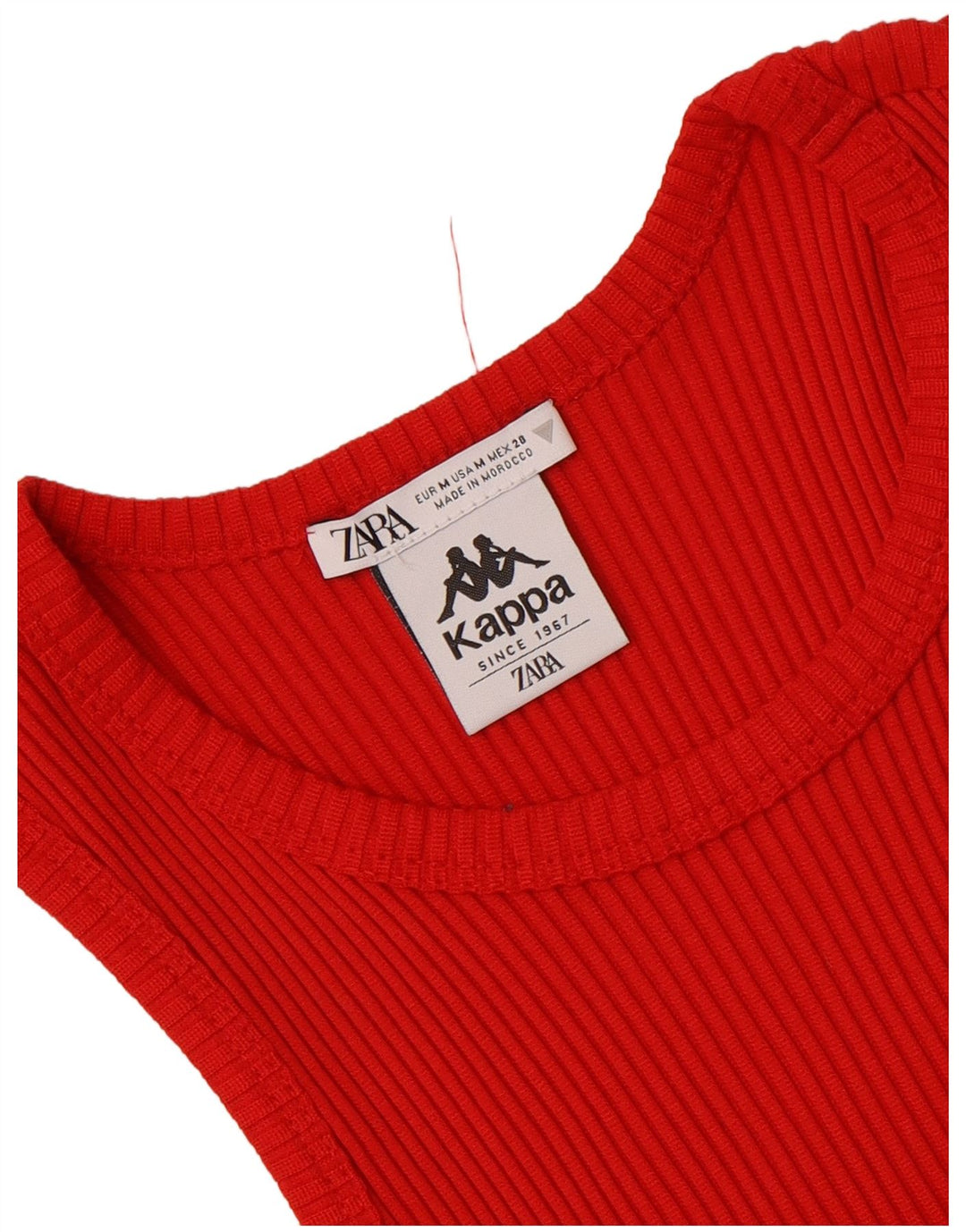 Vestă Crop Top Femei Zara X Kappa UK 12 Medium Red