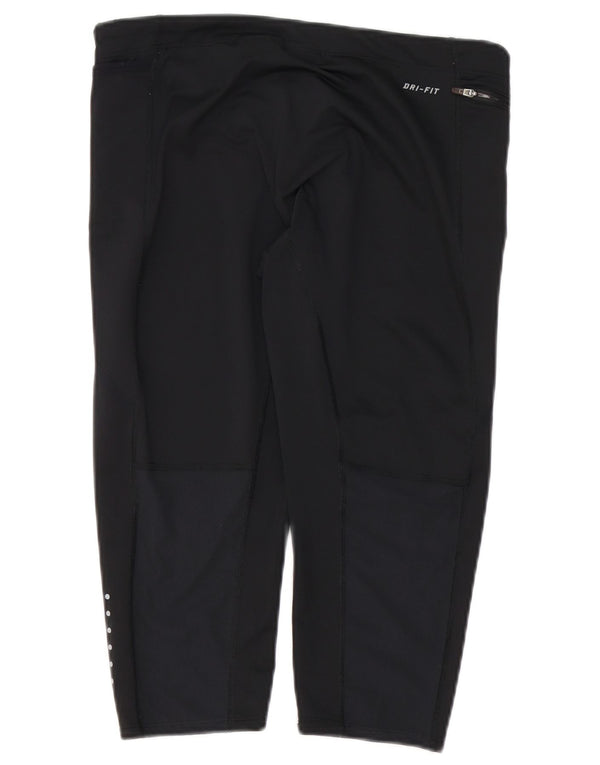 Leggings capri Nike Dri Fit pentru femei UK 14 Poliester negru mare