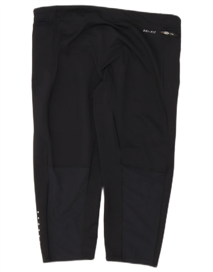 Leggings capri Nike Dri Fit pentru femei UK 14 Poliester negru mare