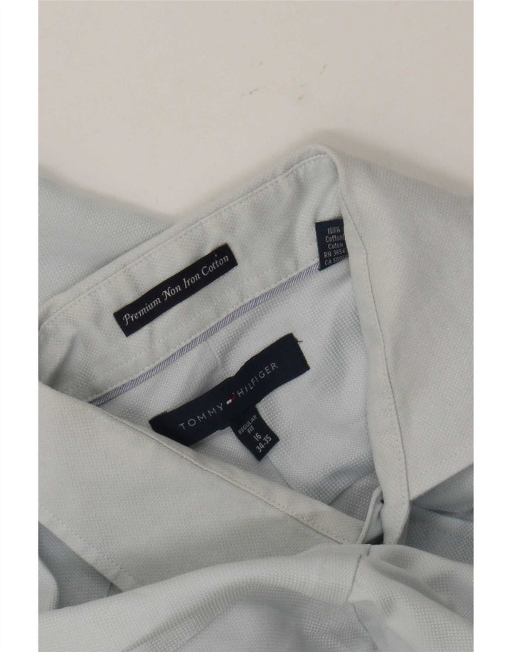 Cămașă Tommy Hilfiger pentru bărbați, cu formă regulată, mărimea 16, mare, albastru, bumbac