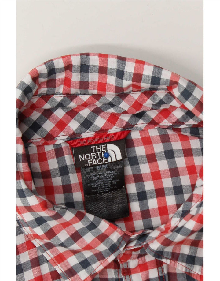 Cămașă cu mânecă scurtă pentru bărbați The North Face, bumbac cu carouri roșii medii